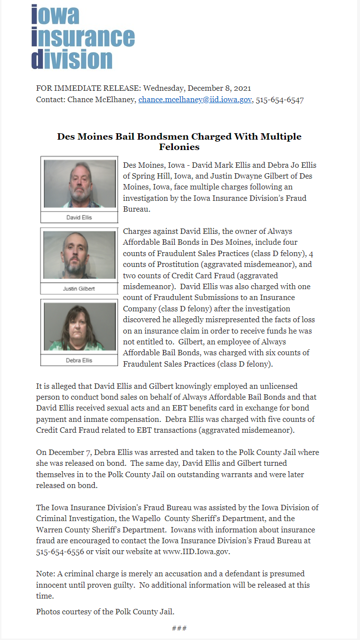 Link to bail bondsman investigation