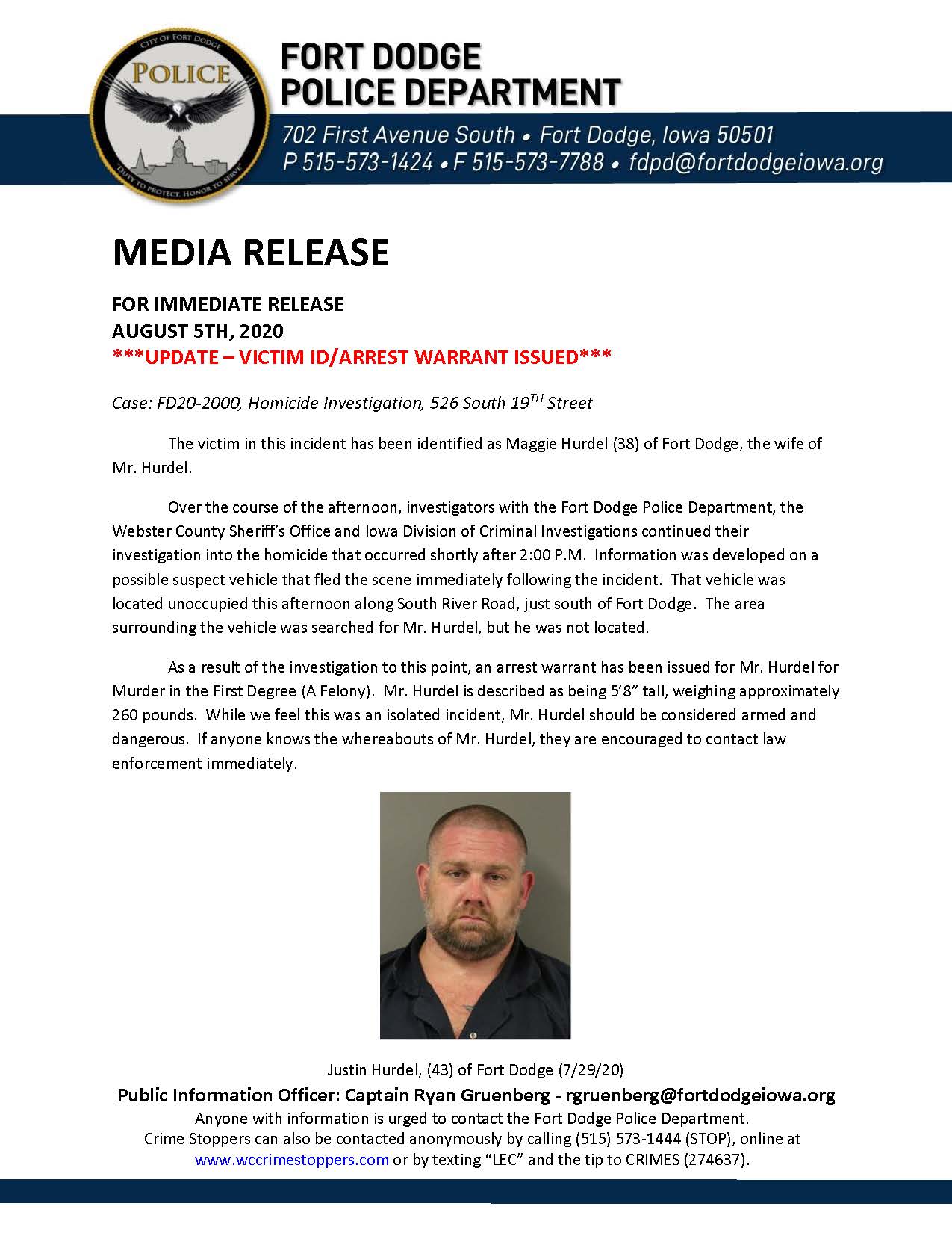 Link to Fort Dodge PD Press release image