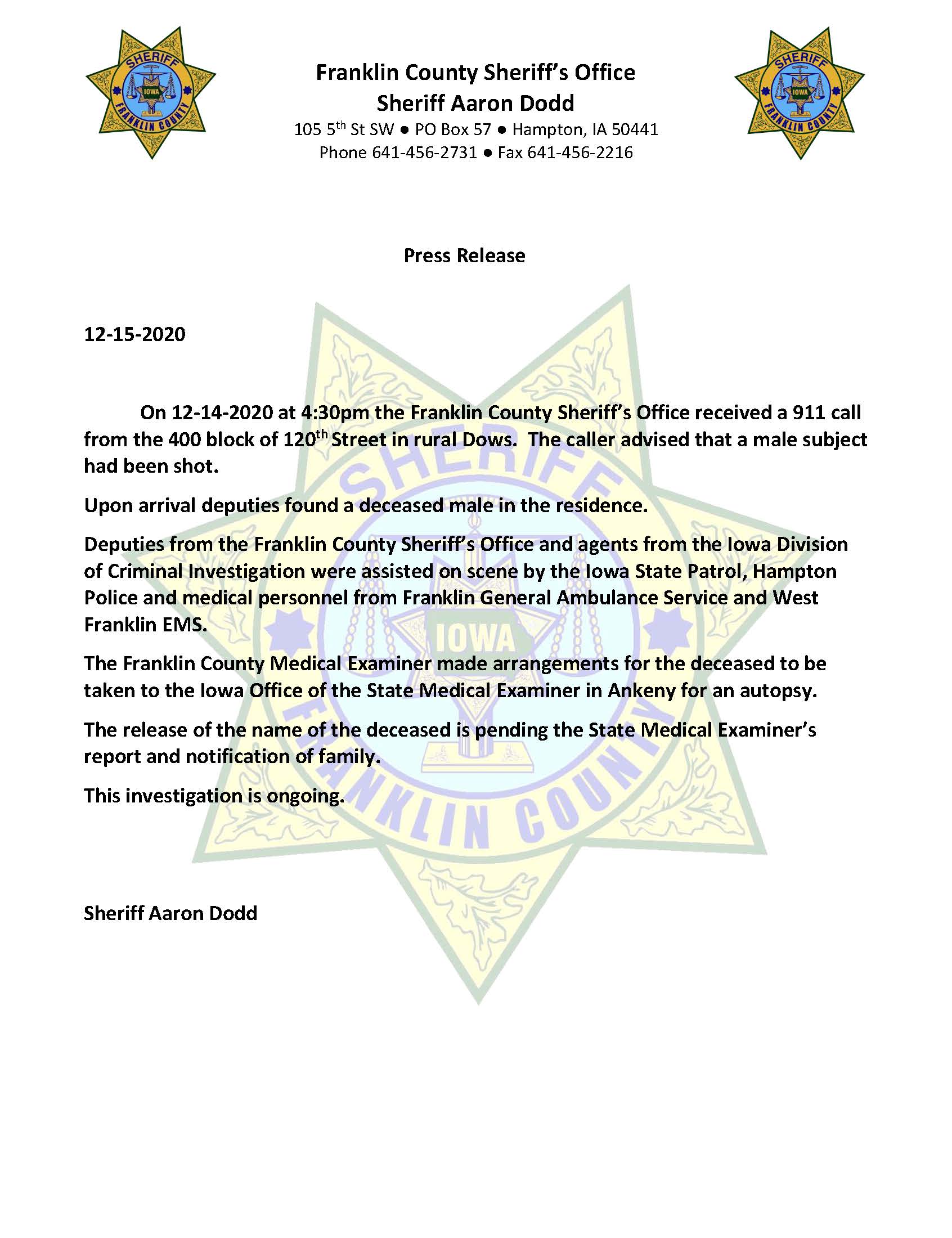 LInk to Franklin County Sheriff's Office