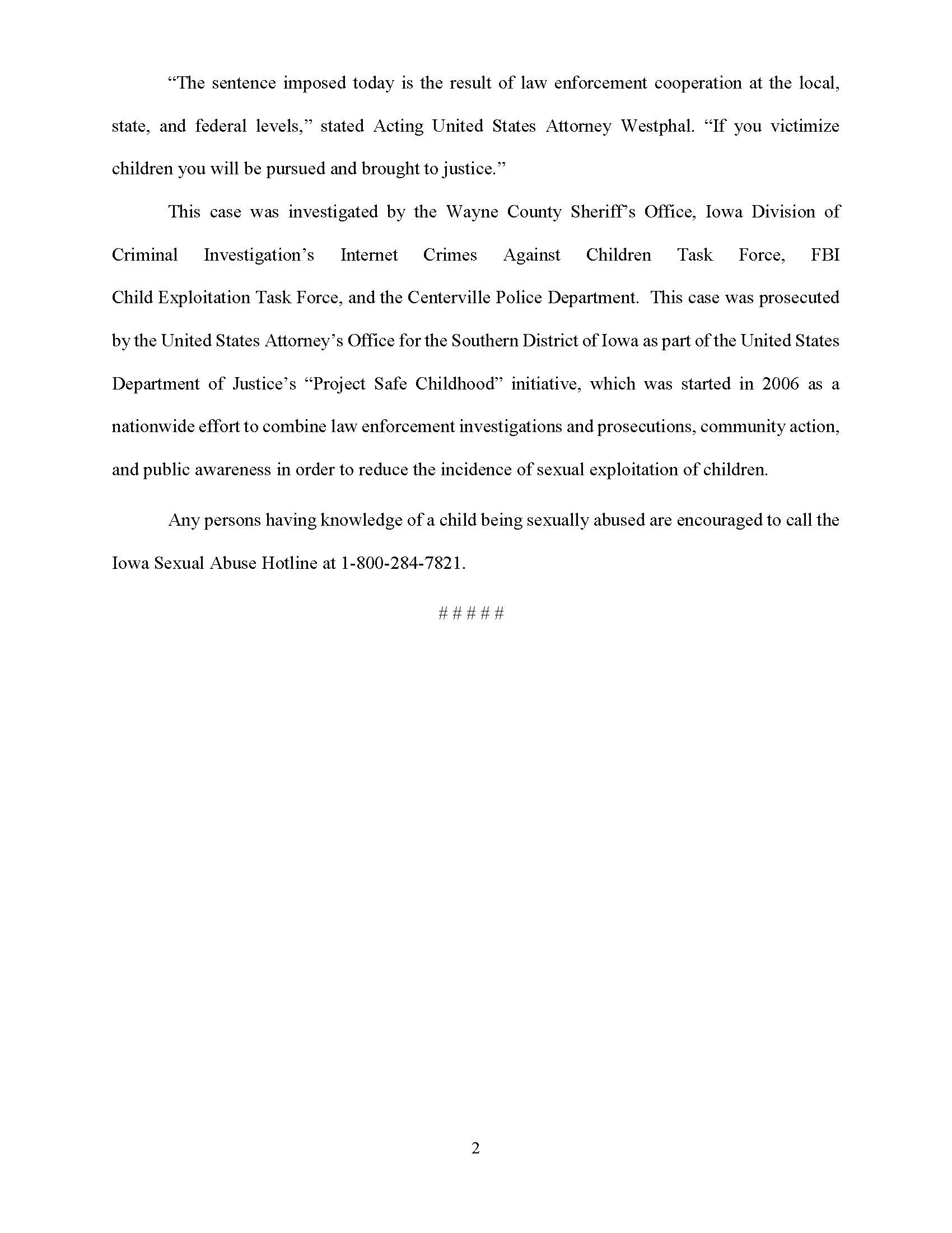 Link to page 2 of Ryan Ford press release