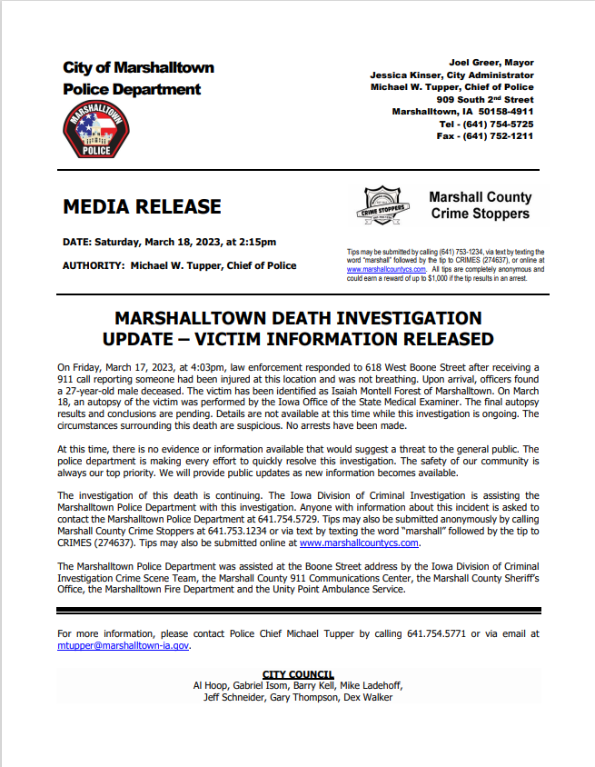 link to MPD press release