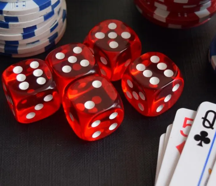 Dice and playing cards