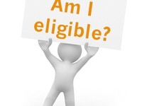 Stick figure holding an, "Am I Eligible?" sign.