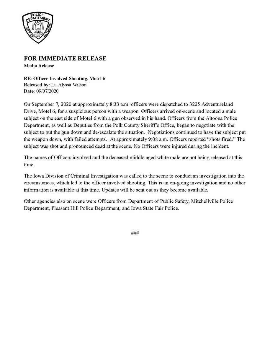 Link to Altoona press release. 