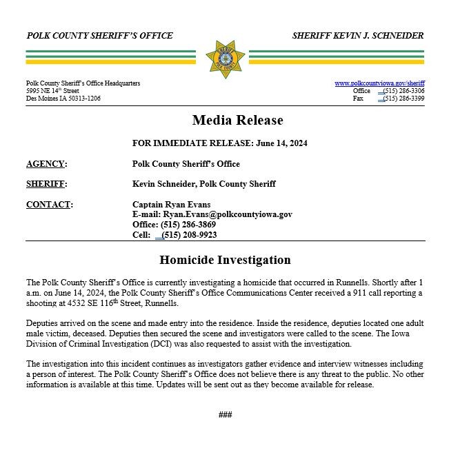 Polk County Press Release